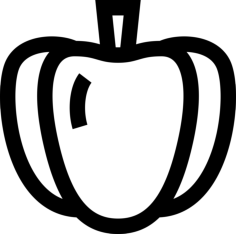 Bell Pepper Contour Svg Vector, Free Vectors File